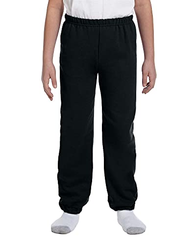 Gildan Big Boys Heavy Blend Elastic Drawcord Sweatpant, Black, Medium