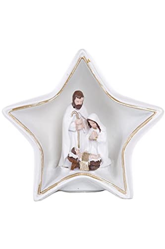 Krippe MYFLAIR MÖBEL & ACCESSOIRES Weihnachtsdeko Weihnachtskrippen goldfarben Weihnachtskrippen Weihnachtsdörfer mit LED Beleuchtung