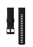 Suunto SS050221000 Original Watch Strap for All Suunto Spartan Sport WRH and Suunto 9 Watches, Silicone, Length: 22.3 cm, Width: 24 mm, Includes Pins for Attaching the Strap, Black/Black