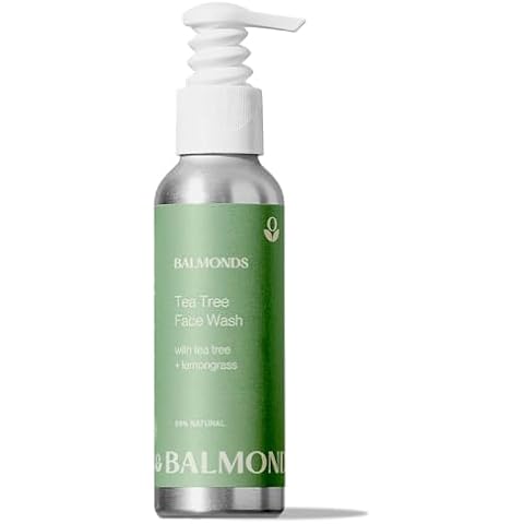 Balmonds tea tree face wash - 99% natural foaming cleanser with lemongrass for sensitive, breakout-prone skin, vegan, paraben-free, 4.2 fl oz Cover