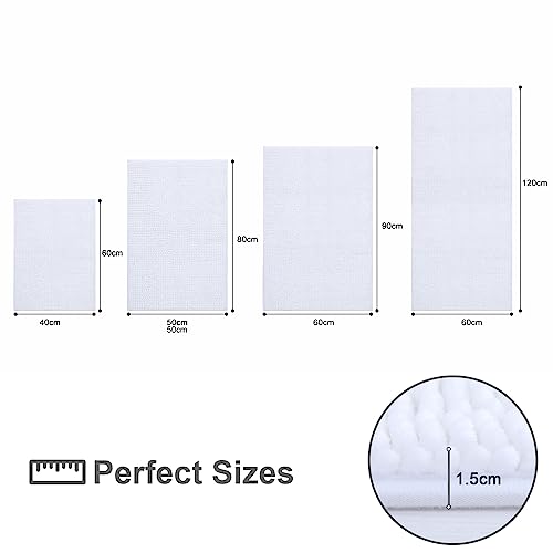 smiry Non Slip Chenille Bath Mat, 50 x 80 cm, Extra Soft Bathroom Mat - Image 3