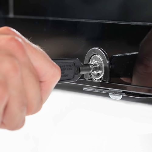 Dellonda Baridi 50L Drinks Fridge/Beer & Wine Mini-fridge Cooler Table Top Fridge with LED Light & Reversible Glass Door | Bedroom Mini Bar with Lock & Key, Black - DH12