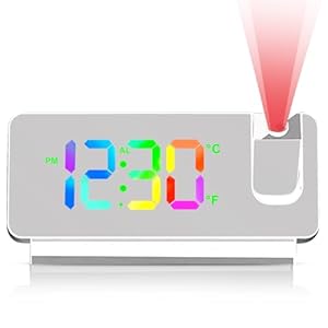 BYZESTY Projektionswecker Digital mit 180° Projektion