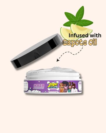 Miniatura 4 de HairNimation The ZAM Effect! Gel de peinado para definición de rizos infundido con jugo de aloe vera y aceite de zapote, para todo el cabello, 8.5