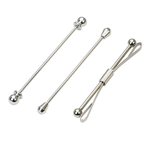UUDUO 3PCS Men's Collar Bar Collar Clips Silver and Gold Tone Tie Pins Shirt Clip (Silver)