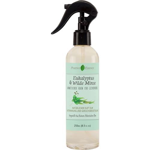 Eukalyptus und Wilde Minze Raumspray und Lufterfrischer, hergestellt aus reinen ätherischen Ölen, 100% natürliches Duftspray, entspannender Raumduft, Schlafspray, Kissenspray (250 mL)