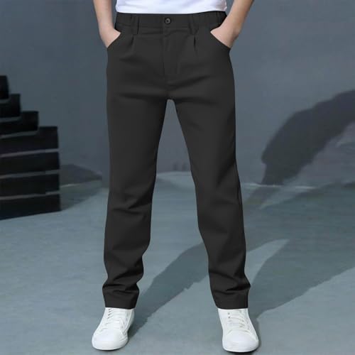Boys Girls Sports Cargo Pants Solid Color Stretch Elastic Waist School Sweatpants Kids Boy Girl Joggers Long Pant2