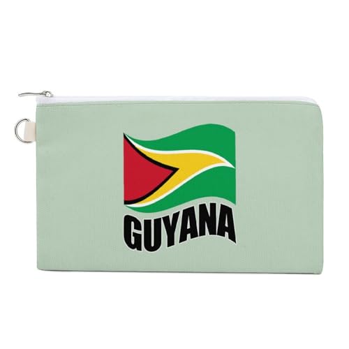Guyana Flag Guyanese Fashion Coin Purse Change Makeup Bag Canvas Pencil Pouch Travel