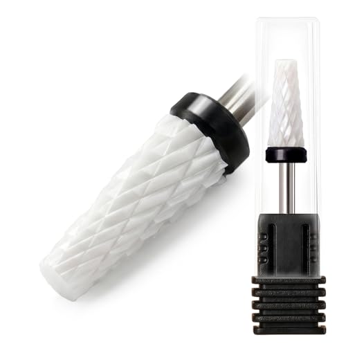 Fantexy Ceramic Nail Drill Bit, 3/32'' Conical Flat Head, Extra Coarse