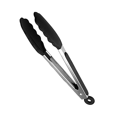 Pinza da Cucina 1pc Pinza per Grigliare Acciaio Inossidabile Silicone Cottura alla griglia Barbecue Insalata Antiaderente Torta da Portata Clip