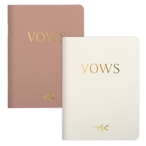 ZICOTO Elegant Vow Books With Gold Foil Lettering For Your Wedding - Perfectly Sized Vow Books With...