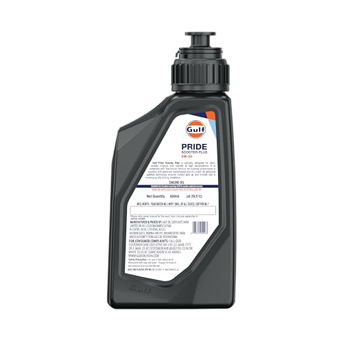 Image of Gulf PRIDE SCOOTER PLUS 5W30 4-AT API SN, JASO MB|BS 6 and earlier emission norms| Advanced 2 Wheeler Scooter Synthetic Blend Engine Oil [600 ml] - Pack of 1