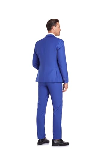Mens 2 Piece Royal Blue Tuxedo Suit for Men Wedding Dress 2 Buttons Blazer Set Prom Homecoming Jacket Pants 2XL4