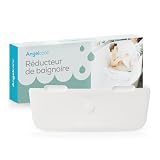 Angelcare Réducteur de Baignoire pour Bébé   Séparateur de Baignoire Évolutif et Écologique   Barrière de Bain Sécurisée avec Ventouses, Économie d'Eau et d'Énergie   Blanc