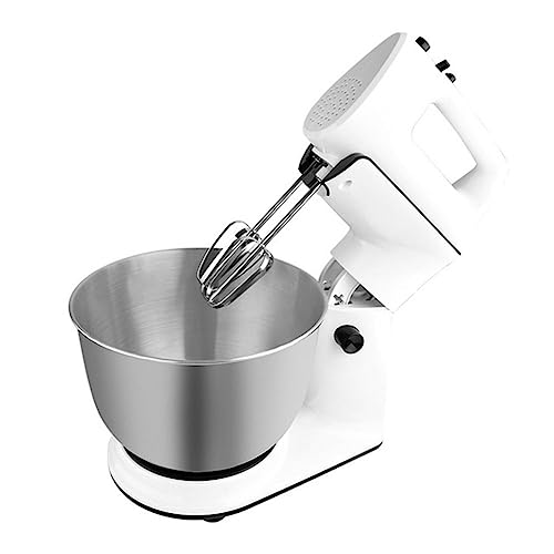 Batidora Amasadora Repostería Mezclador De Mano Y De Pie 2 En 1 Turbo De 5 Velocidades con Tazón De 4 litros, 2 Batidores, 2 Ganchos para Masa para Hornear Pasteles De Cocina, Masa, Pan, Postres (Col