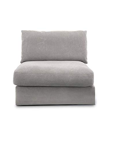 CAVADORE Sofa-Modul \"Fiona\" Sitzelement mit Rücken / XXL- Sessel mit Rückenlehne / 94 x 90 x 112 / Webstoff hellgrau CAVADORE Sofa-Modul \"Fiona\" Sitzelement mit Rücken / XXL- Sessel mit Rückenlehne / 94 x 90 x 112 / Webstoff hellgrau