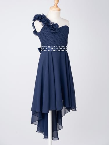 Sywiyi Kids Sleeveless High Low Flower Girls Dress A Line Halter Neck Wedding Bridesmaid Ball Gowns4