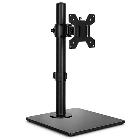 Futura Single Monitor Stand 1332 Inch Screens Height Adjustable Freestanding Monitor Arm with Tempered Glass Base 45 Tilt 180 Swivel 360 Rotation VESA 75x75 & 100x100mm Holds 8kg
