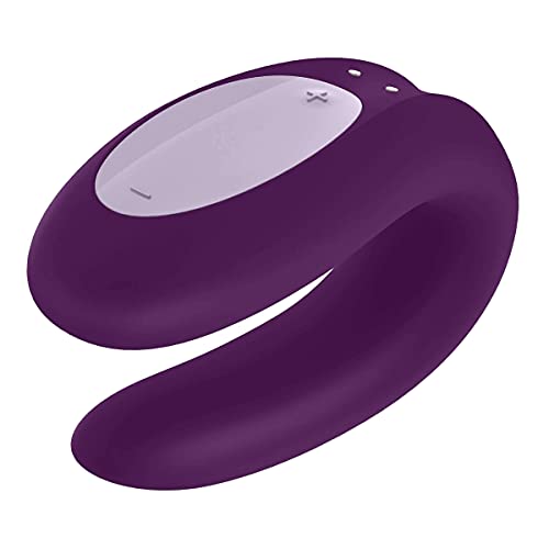 Satisfyer 'Double Joy Connect App' Paar-Vibrator 9 cm | Sex-Spielzeug für Paare extrem stark | Vielfältige Vibrationen dank App-Steuerung | Erotisches Toy mit Klitoris-Stimulation | Farbe: lila
