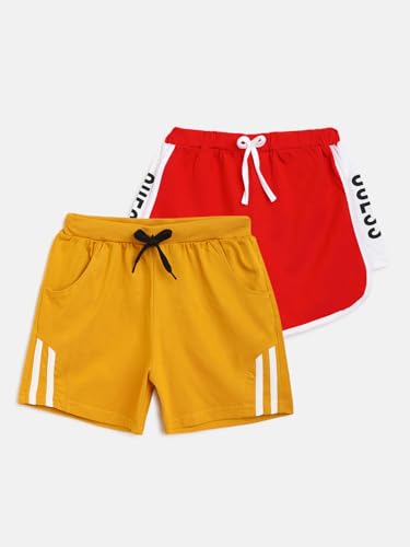 Image of Li'l Tomatoes Girls 100% Cotton Combo Shorts Pack of 2 | Soft & Breathable Summer Shorts | Elastic Waist Casual Wear | 2-14 Years