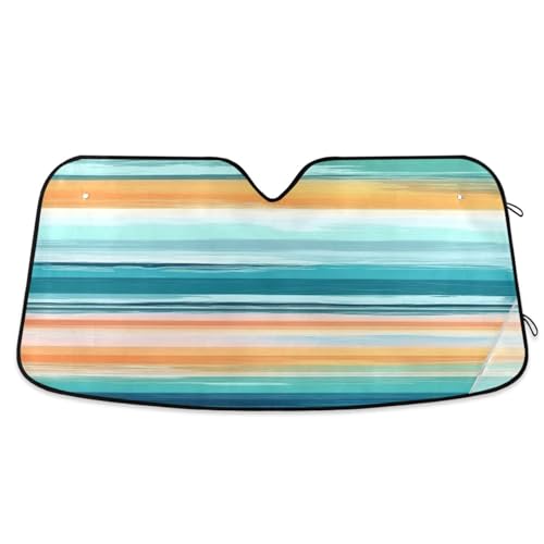 Parasol reflectante plegable para parabrisas de coche, plegable, polarizado para coche, color degradado, patrón de rayas