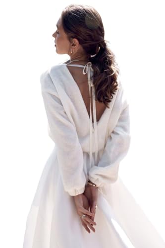 Ivory Bridal Knitted Sweater, Cardigan With Ribbons for Wedding Dress, White Wedding Pullover, Knitted Shawl for SpringWedding