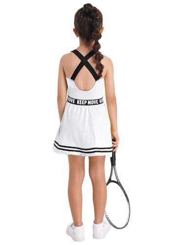 Kids Girls Sports Outfit Sleeveless Tennis Dress and Athletic Shorts Golf Outfit Tracksuit2