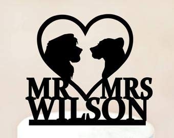 Simba and Nala Cake Topper,Simba and Nala Wedding,The Lion King Wedding Cake Topper,Disney Inspired Wedding Centerpiece,Special Cake Topper