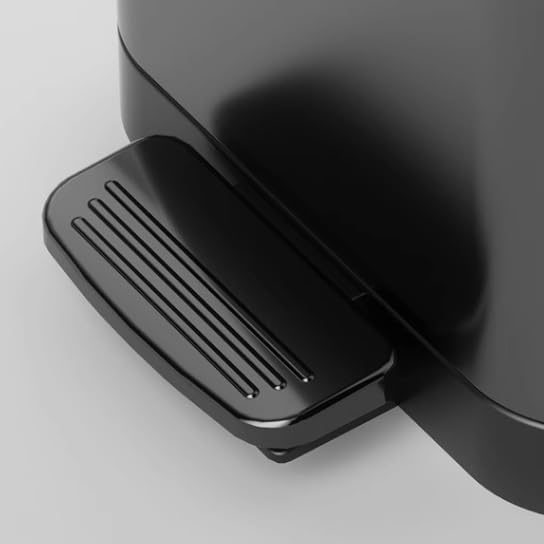 Trash Can 7/9/13/15/16/18/20Liter Slim Kitchen with Removable Liner Bucket and Handle, Brushed Stainless Steel,(Tungsten Steel Black,15L)