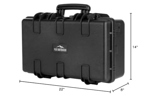 Image of Monoprice Weatherproof Hard Case - 22 x 14 x 8 Inches, With Customizable Foam, Shockproof, IP67, Ultraviolet And Impact Resistant Material, Black - Pure Outdoor Collection