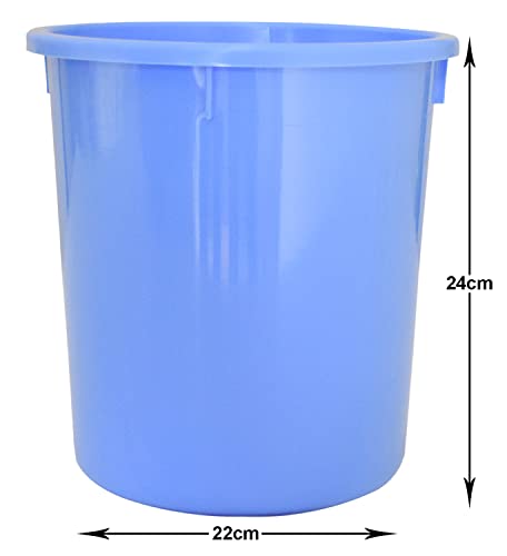 Image of Kuber Industries Plastic Open Plastic Dustbin Without Lid|Garbage Bin For Home, Kitchen, Office, 5Ltr. (Blue)-47KM01045
