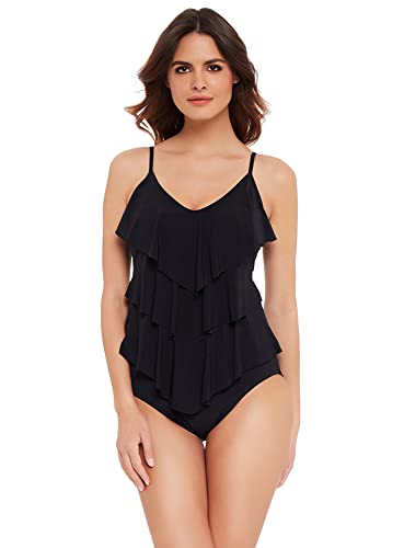 MagicSuit Women's Swimwear DD-Cup Rita Ruffle Soft Cup Tankini Top with Adjustable Straps