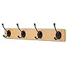 YTJG Wall Mounted Coat Rack Over The Door, 17" Entryway Hanging Coat Rack with 4 Hooks for Hanging Coats, Keys, Bags, Heavy Duty Wall Coat Hanger for Entryway, Bedroom, Kitchen, Mudroom