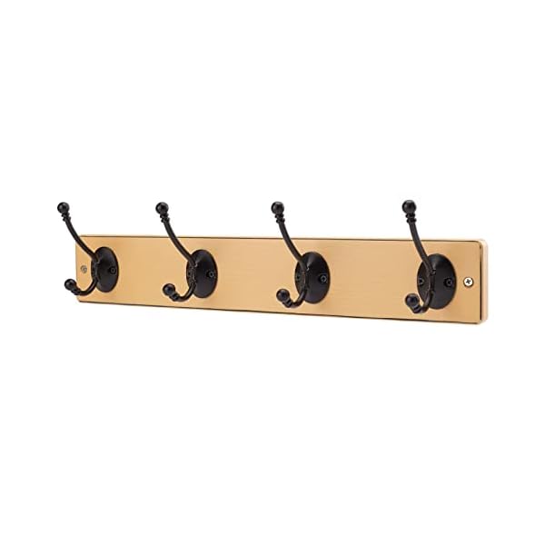 YTJG Wall Mounted Coat Rack Over The Door, 17" Entryway Hanging Coat Rack with 4 Hooks for Hanging Coats, Keys, Bags, Heavy Duty Wall Coat Hanger for Entryway, Bedroom, Kitchen, Mudroom