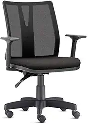 Cadeira Addit Ergonômica - 4124 Nr17 da ABNT com regulagem de Braço (Tecido Crepe cor: Preto)