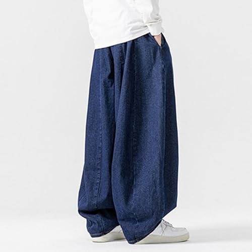 Men's Hip Hop Denim Pants Baggy Wide Leg Denim Joggers Y2K Loose Fit Stylish Printed Cargo Streetwear3