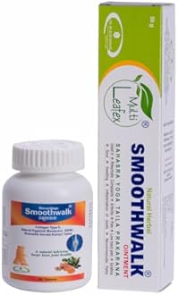 Smooth walk Supplements For Knee Pain, Joint Pain, Cartilage Repair, Support Your Bone,with Collagen Type II, Boswllia, Natural Eggshell Membrane, Glucosamine,100% Natural No Side Effects - Pack of 90 Tablets + Free Smooth walk 50 gm ointment