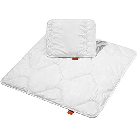 sleepling 196277 Baby Babybetten Set | medium Ganzjahresbettdecke Bettdecke 80 x 80 cm und Flachkissen Kopfkissen 35 x 40 cm | Made in EU | Ökotex 100 | waschbar 60 Grad Cover