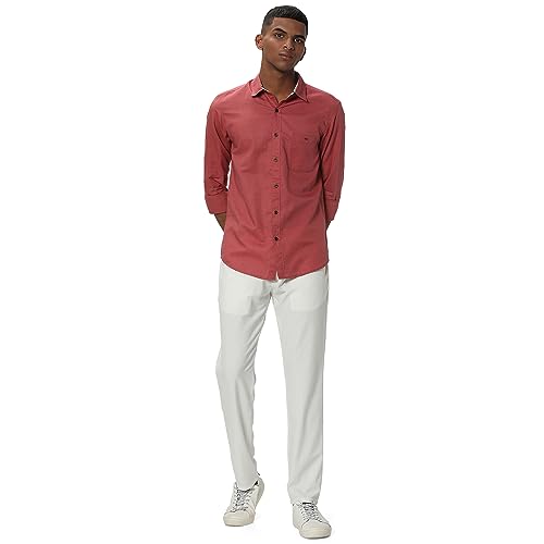 Image of MUFTI Mens Cotton Linen Slim Fit Shirt