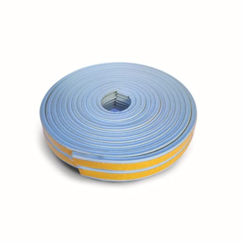 Zugluftstopper für Eingang und Fenster, Zugluftstopper aus Gummi, selbstklebend, für Türen und Fenster, zum Schutz vor Kälte, Hitze, Lärm, Staub, Insekten (9 mm x 2 mm x 6 m, Grau) Cover