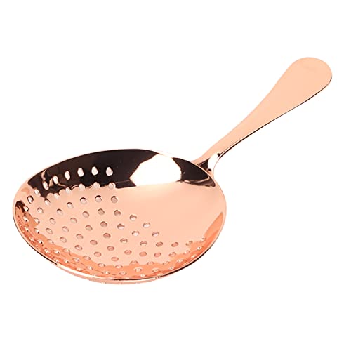 Julep Strainer, Stainless Steel Cocktail Strainer Julep Strainer Large Bar Strainer Cocktail Strainer Spoon for Cocktail Drinks(Rose Gold)