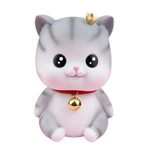 Jaugufiy Cartoon Cat Piggy Bank,Cute Cat Piggy Bank Coin Bank Money Box, Gifts for Cat Lovers for Children Gift,Cute Cat Statues Dog Decor (A)