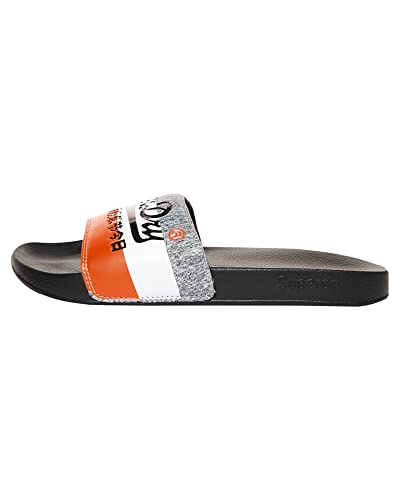 Superdry Superdry Vintage Logo Pool Slide Chanclas Hombre, Multicolor (Black/Orange/Grey Grit X2w),...