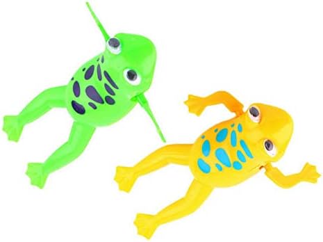 ND 2Pcs Cute Bathroom Tub Bathing Toy Clockwork Wind UP Plastic Bath Frog Baby Kids