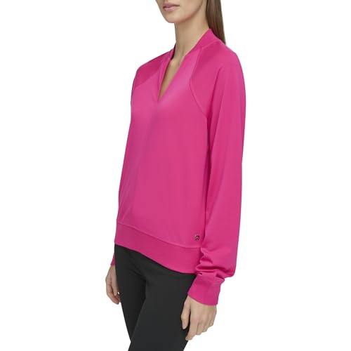 Image of Andrew Marc Women's Andrew Marc Sport Women's Long Sleeve V-neck Sporty Jersey Pullover