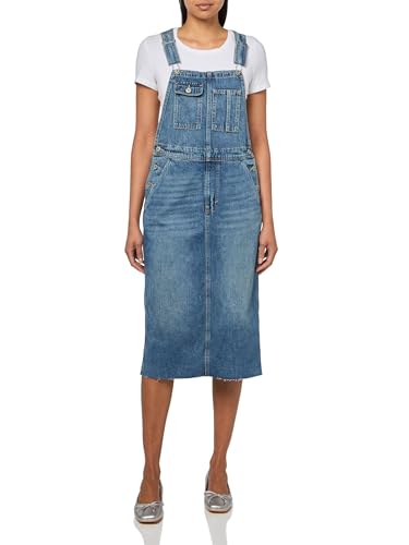 Robe denim overall midi Lucky Brand pour femme en jean bleu chic