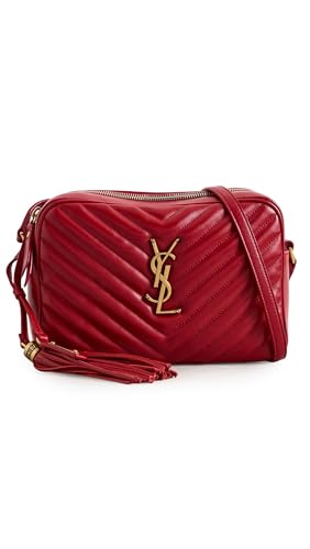 WHAT GOES AROUND COMES AROUND Women's Pre-Loved YSL Red Calfskin Quilted Lou Camera, Red, One Size