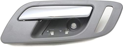 Interior Front Door Handle Compatible With 2007-2013 Chevrolet Silverado 1500 / Gmc Sierra 1500 Chrome Lever And Gray Housing With Hole Passenger Side #TOP20