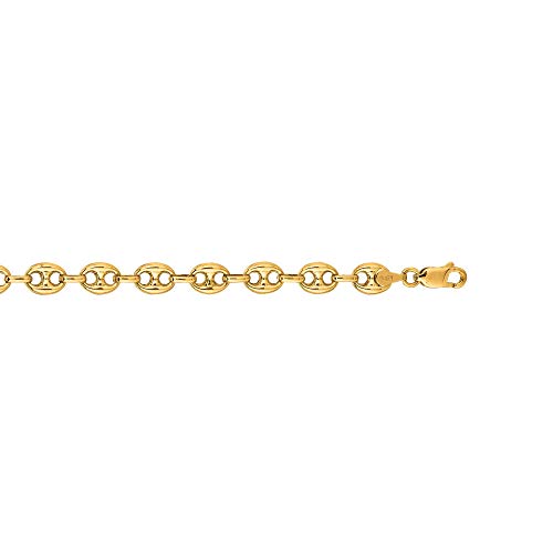 14 Karat Puffed Mariner Link Chain Necklace 14K 6.9mm (Length: 18" - 24")2