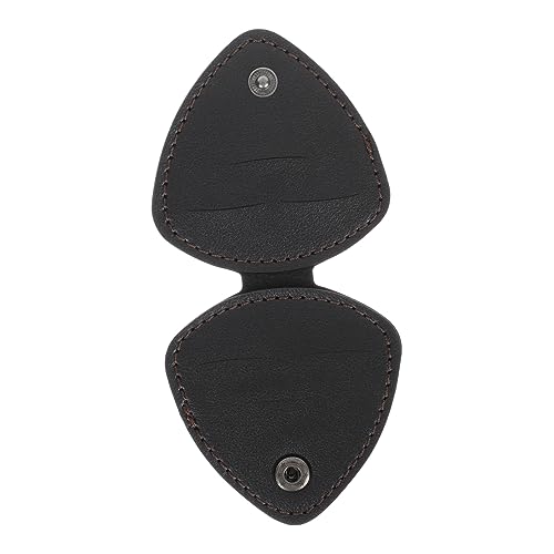 Kisangel Portable Leather Plectrum Wallet Durable Guitar Pick Storage Bag with Buckle for Easy Access Lightweight Design for Musicians Compatible with Guitars and Ukuleles